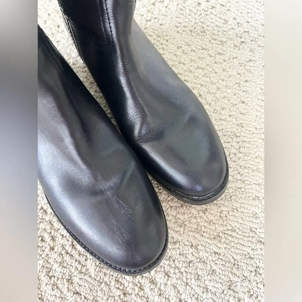 Tory Burch Simone over the knee boot black leather equestrian preppy fall 7.5